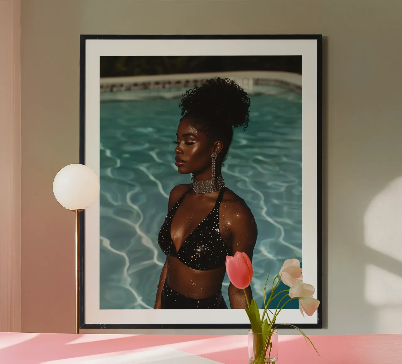Aqua Glow poster con telaio in alluminio da PhotoVibe Decor