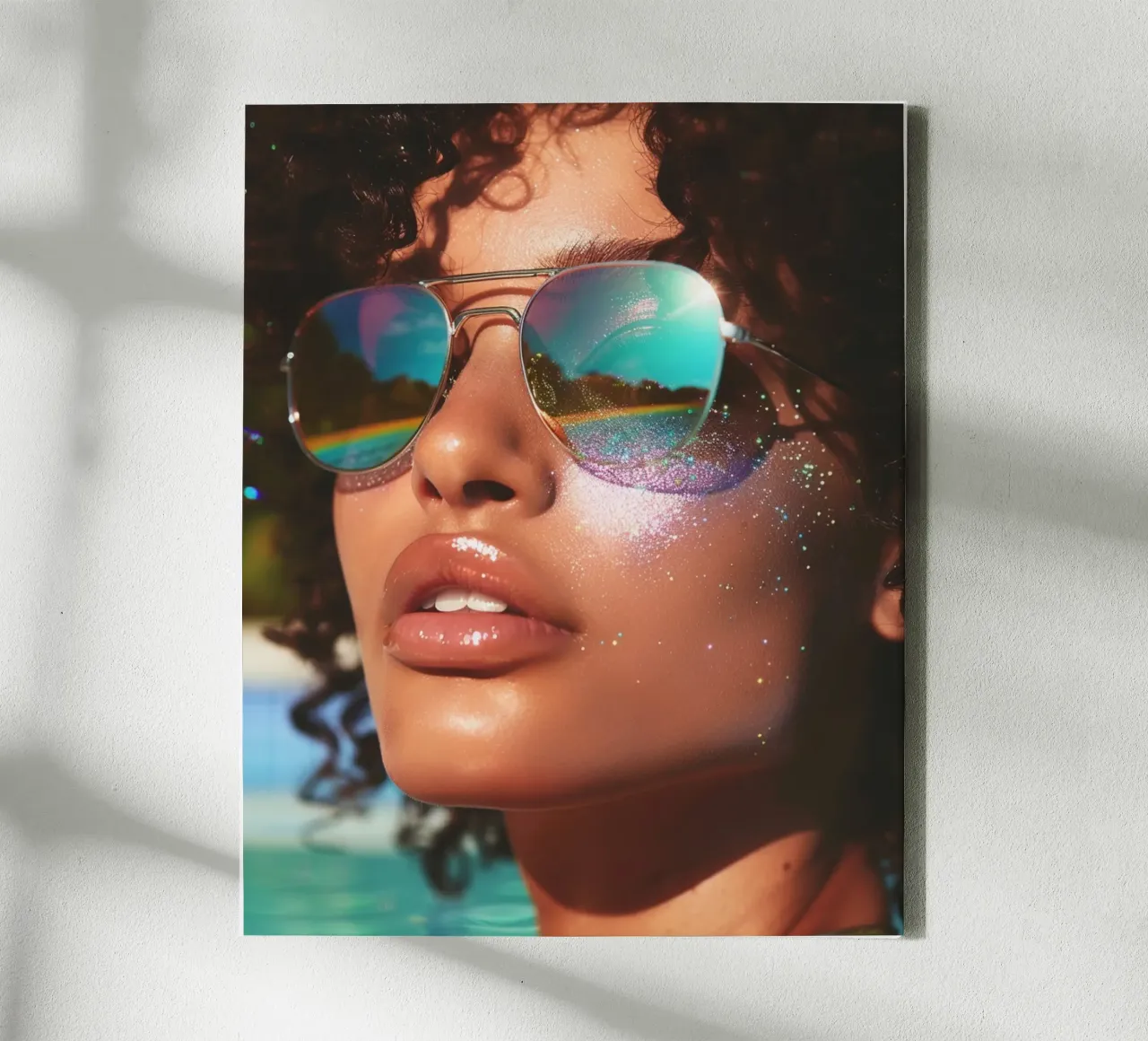 Aqua Glow tela con Cornice a cassetta da PhotoVibe Decor