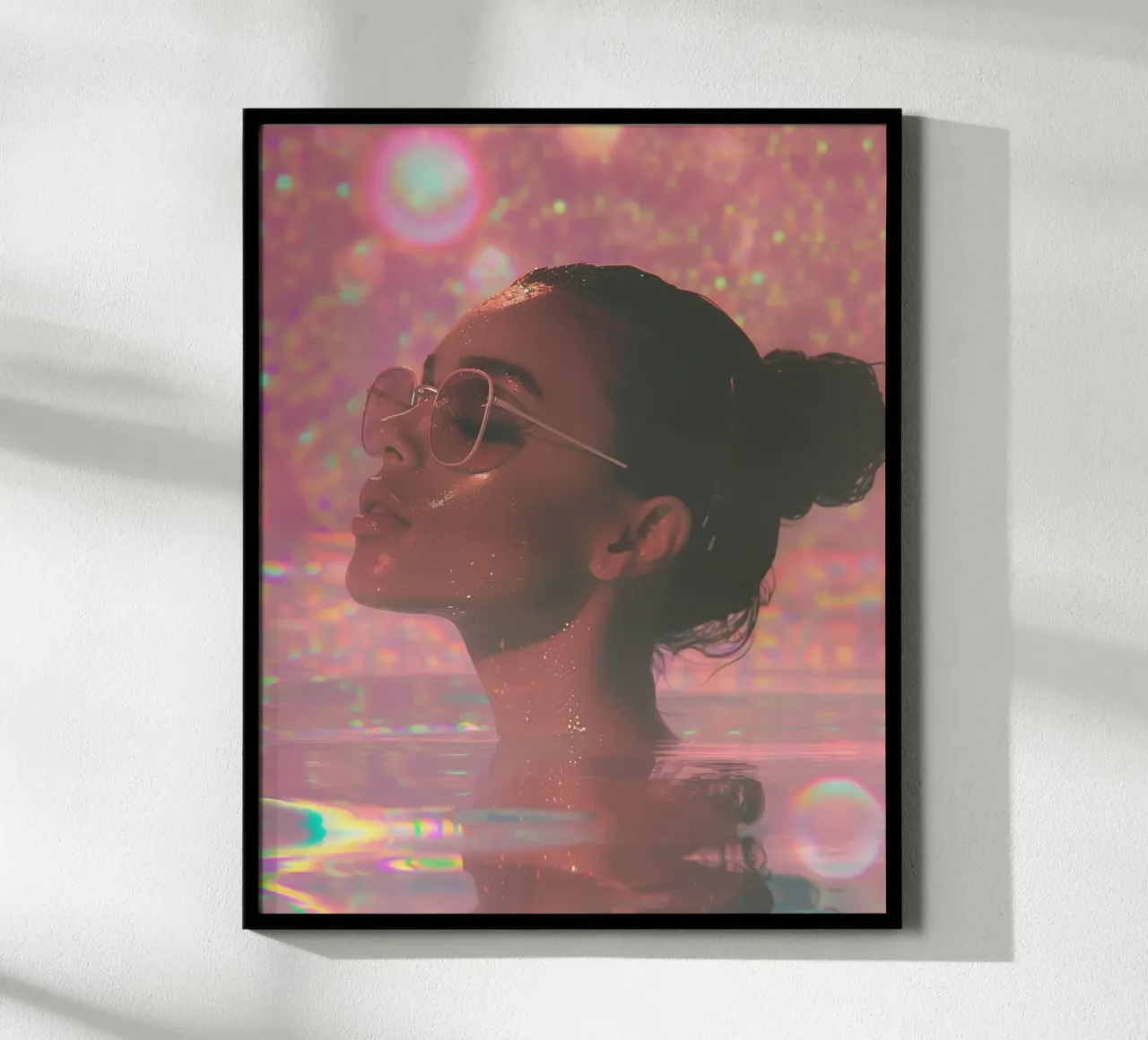 Aqua Glow poster con telaio in alluminio da PhotoVibe Decor