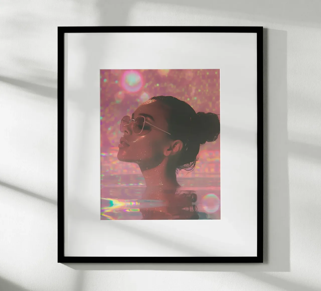 Aqua Glow poster con telaio in alluminio da PhotoVibe Decor