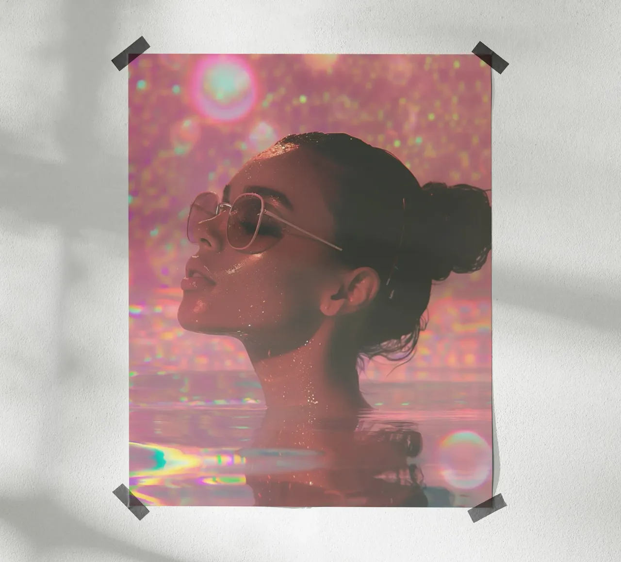 Aqua Glow poster con telaio in alluminio da PhotoVibe Decor