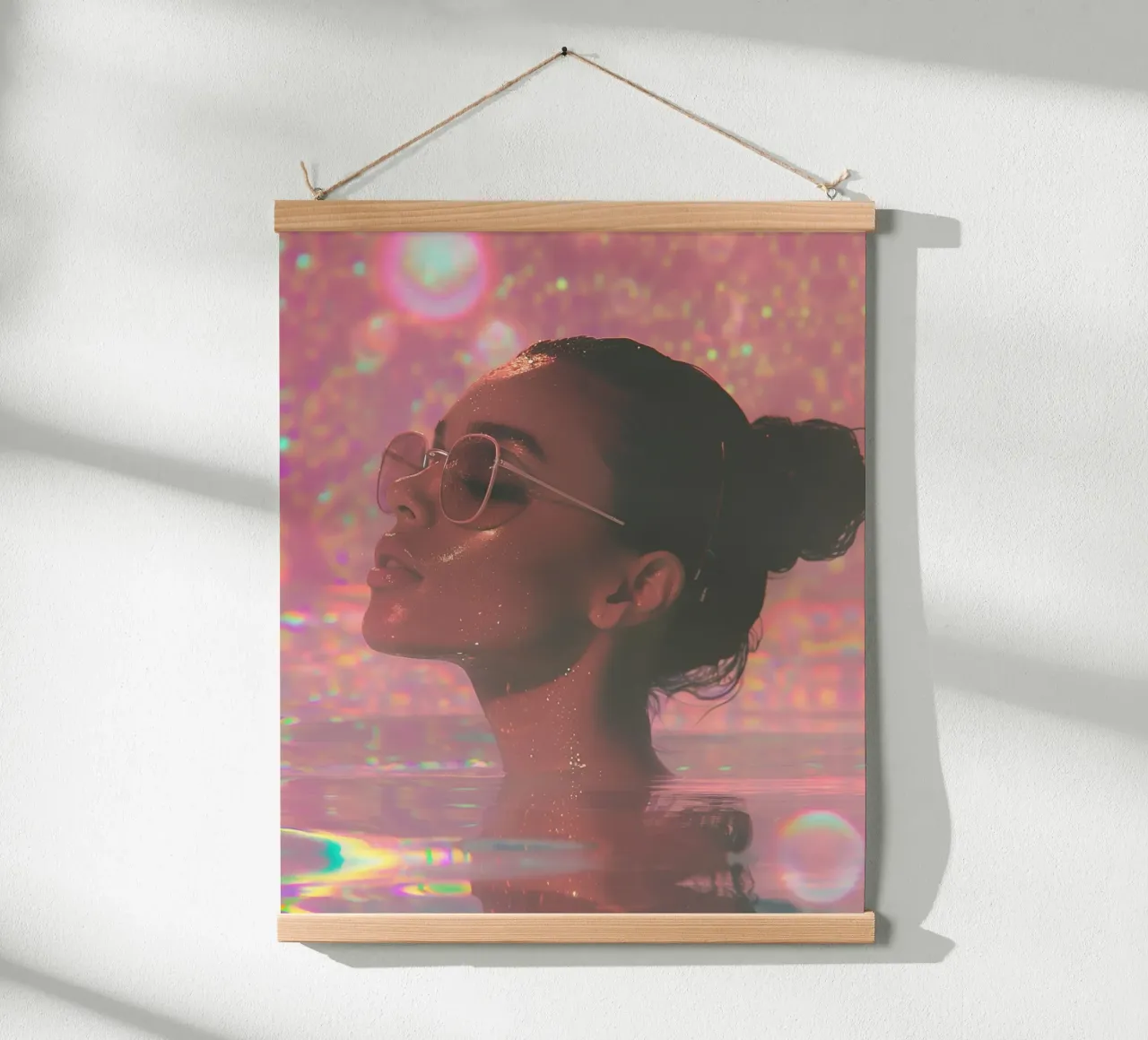 Aqua Glow poster con telaio in alluminio da PhotoVibe Decor