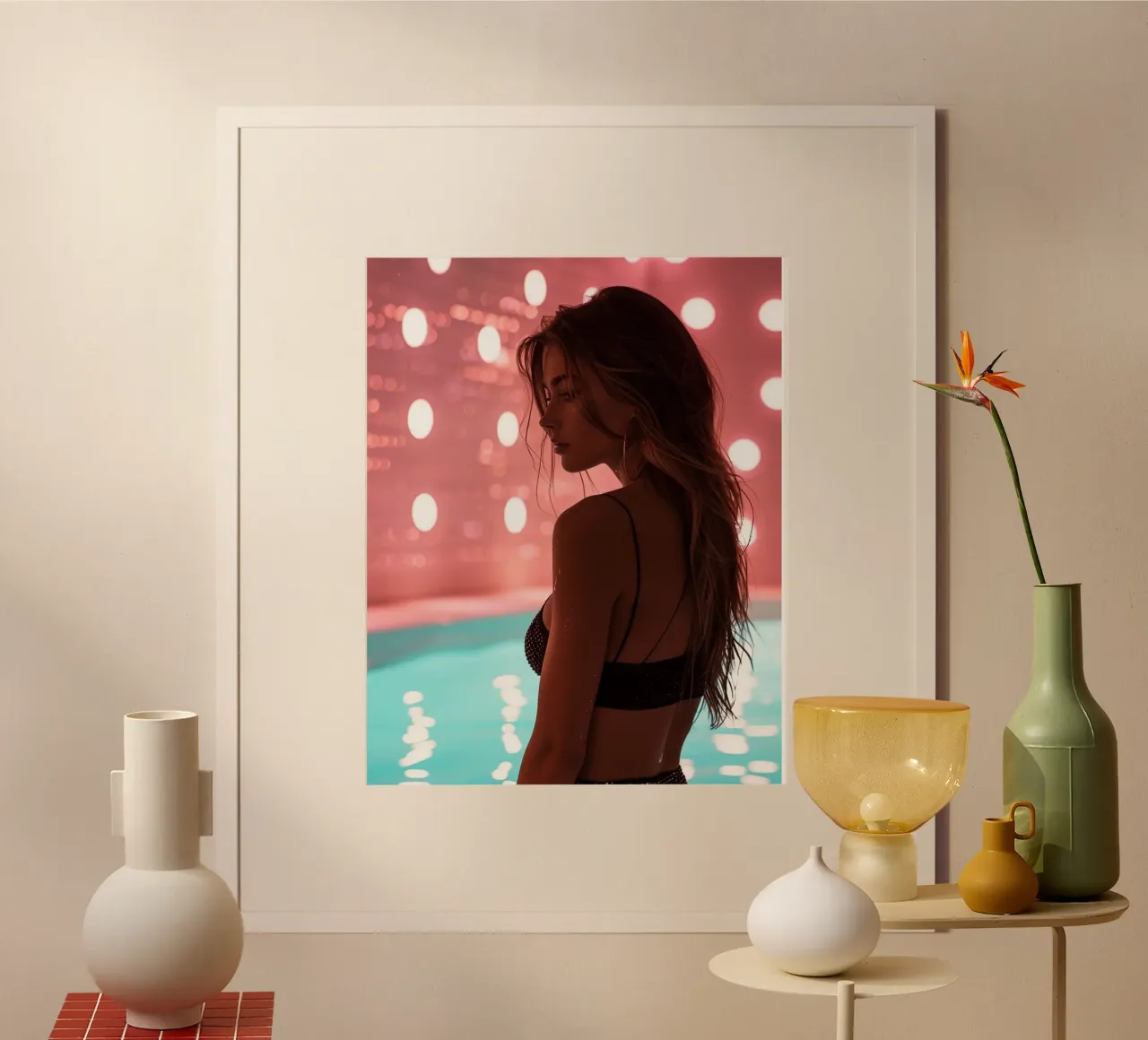 Aqua Glow poster con telaio in plastica da PhotoVibe Decor
