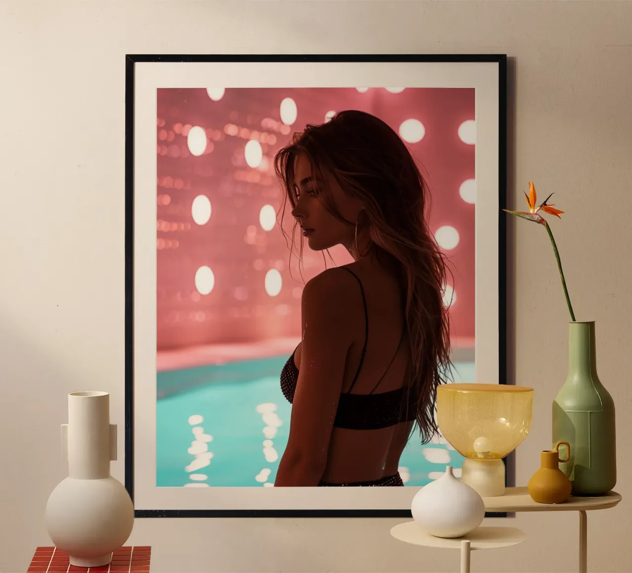 Aqua Glow poster con telaio in plastica da PhotoVibe Decor