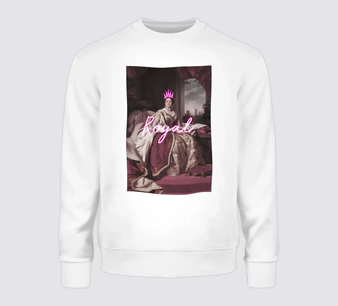 Queen Victoria Neon Crown and Text felpa da GraceDigitalArtCo