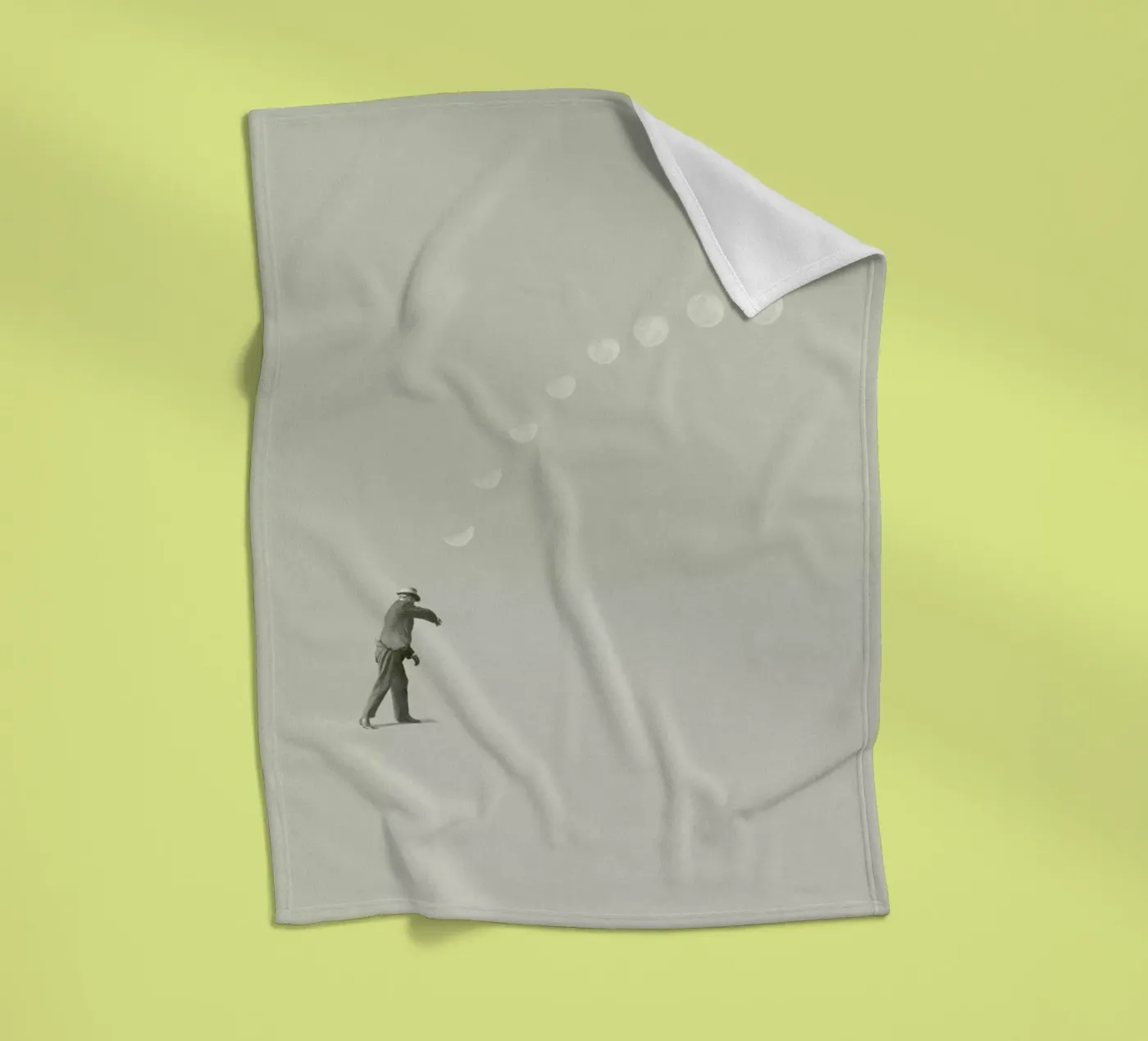 Moon Cycle fleece blanket by Maarten Léon