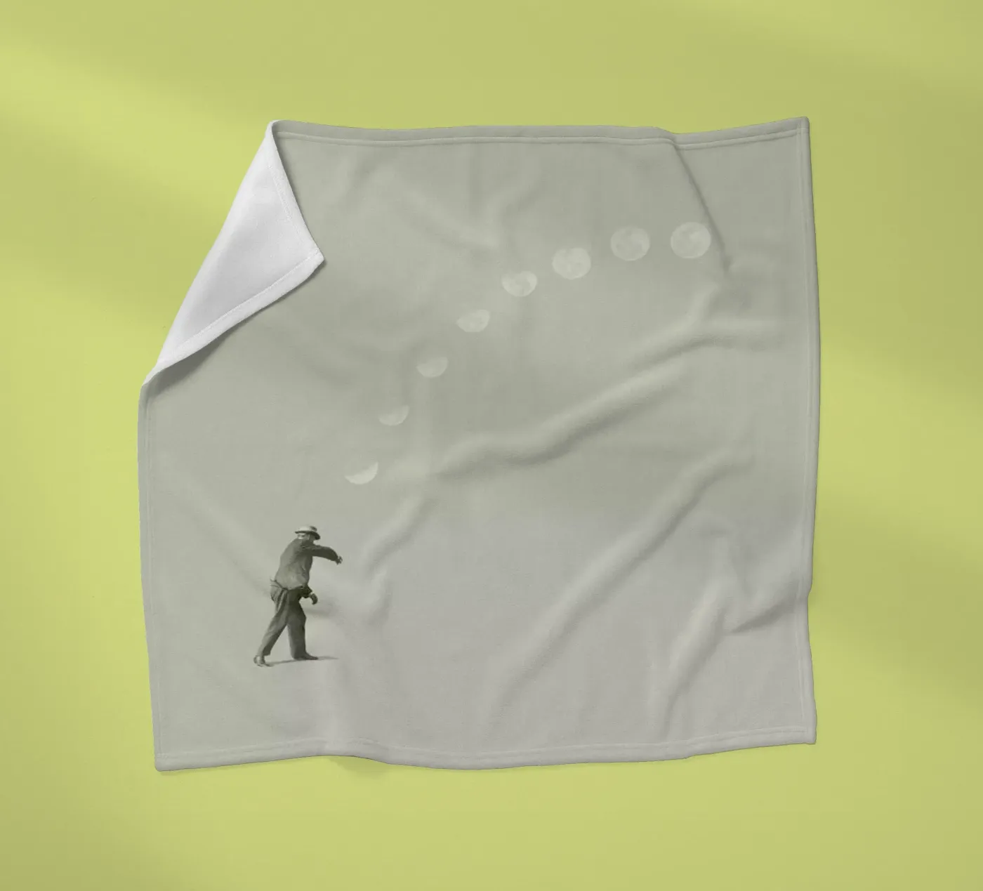 Moon Cycle fleece blanket by Maarten Léon