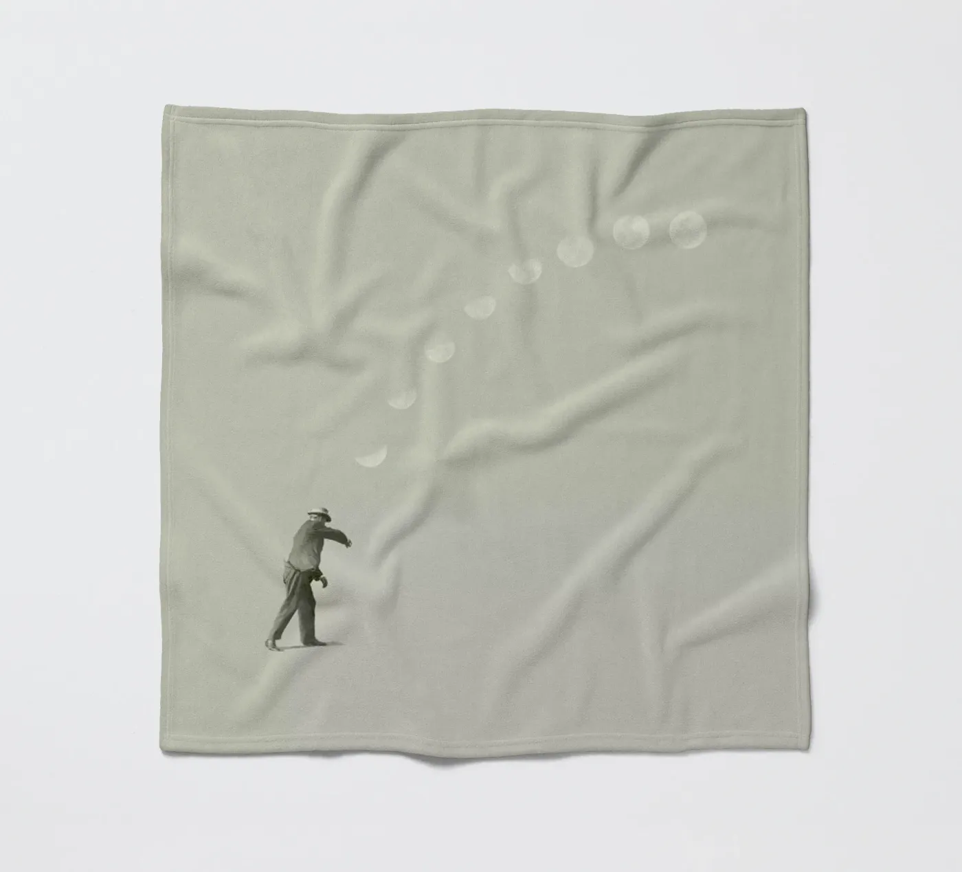 Moon Cycle fleece blanket by Maarten Léon