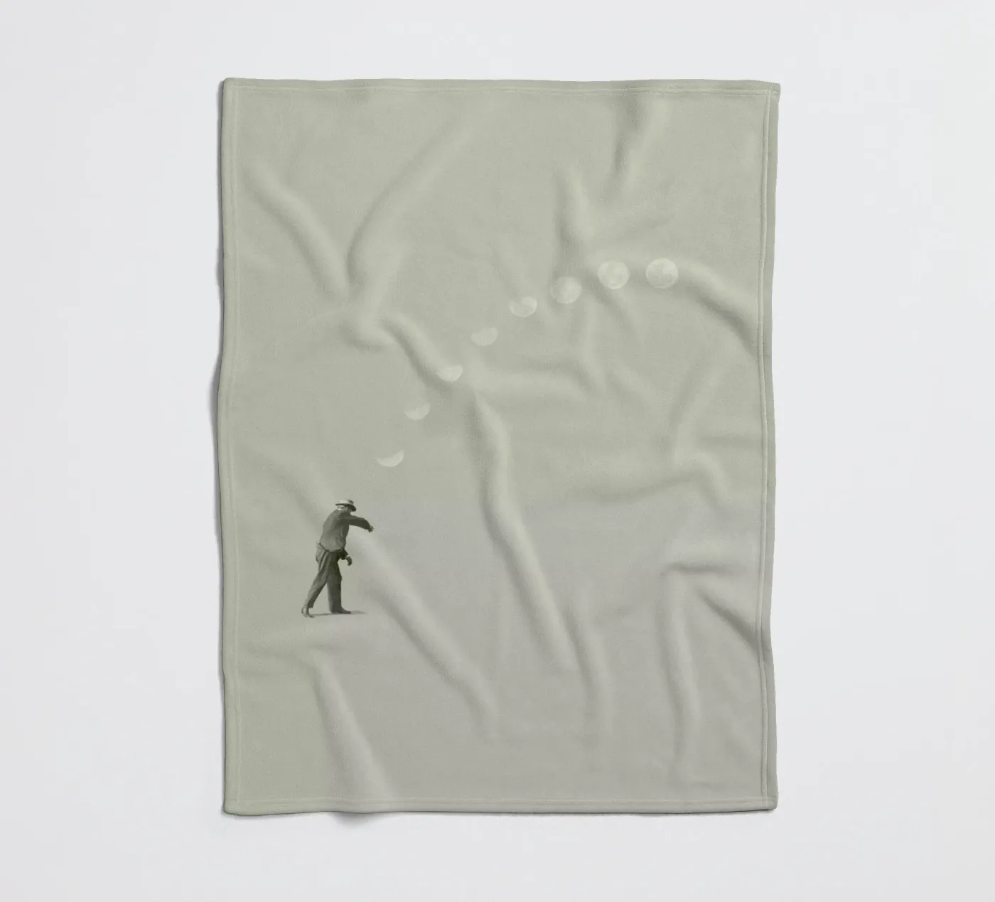 Moon Cycle fleece blanket by Maarten Léon