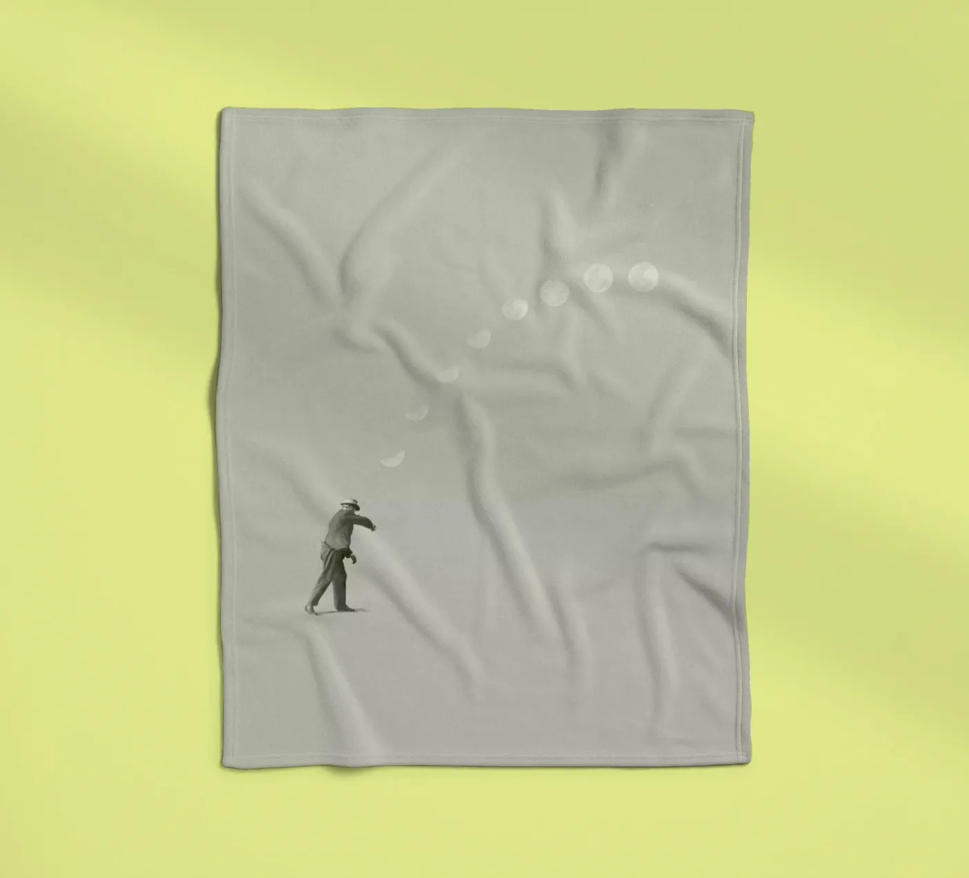 Moon Cycle fleece blanket by Maarten Léon