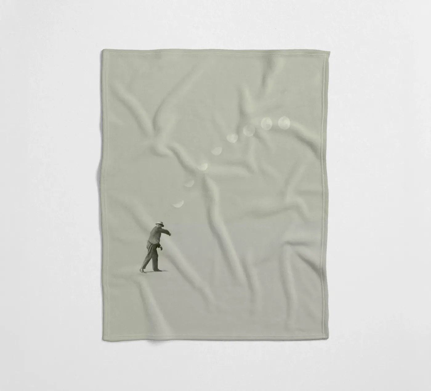 Moon Cycle fleece blanket by Maarten Léon