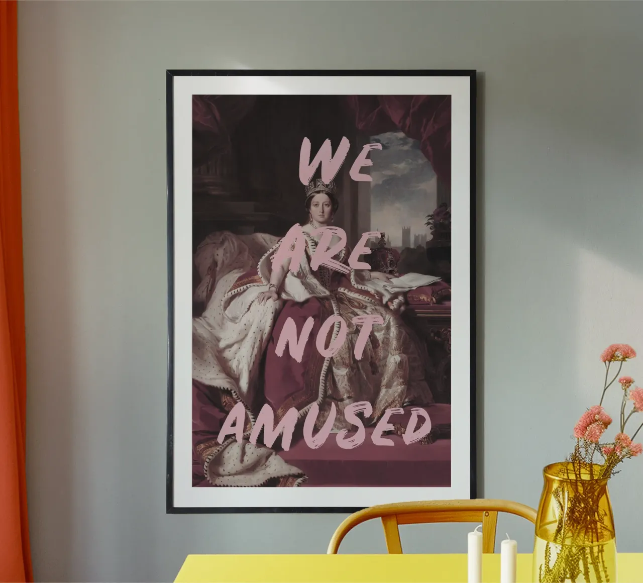 We Are Not Amused Queen Victoria Art poster con telaio in alluminio da GraceDigitalArtCo