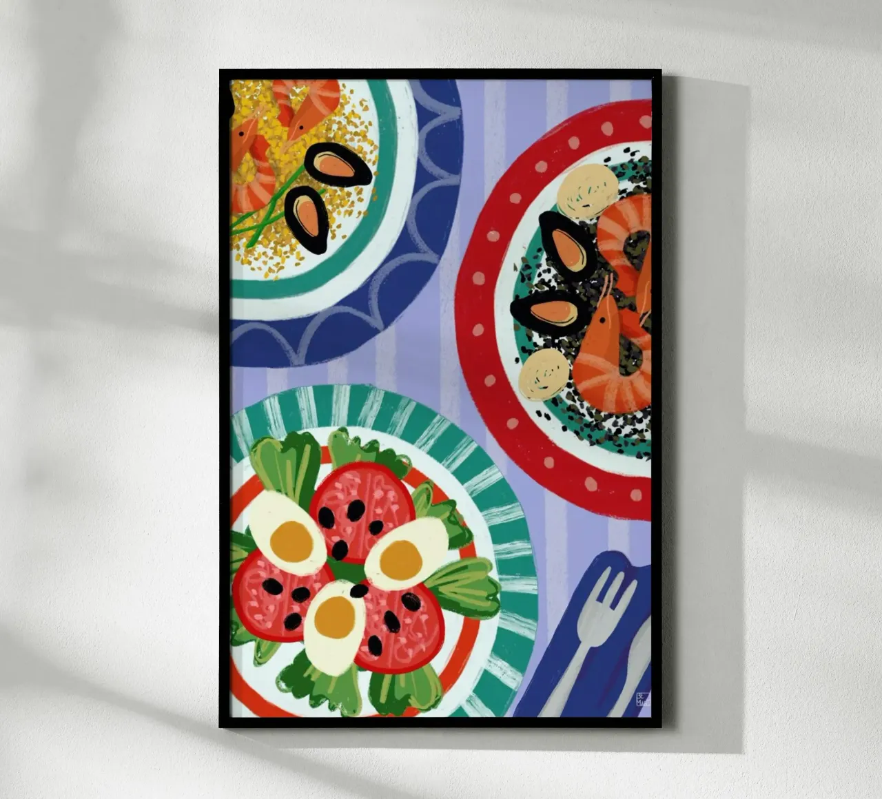 Paella poster con telaio in legno da Be Mart