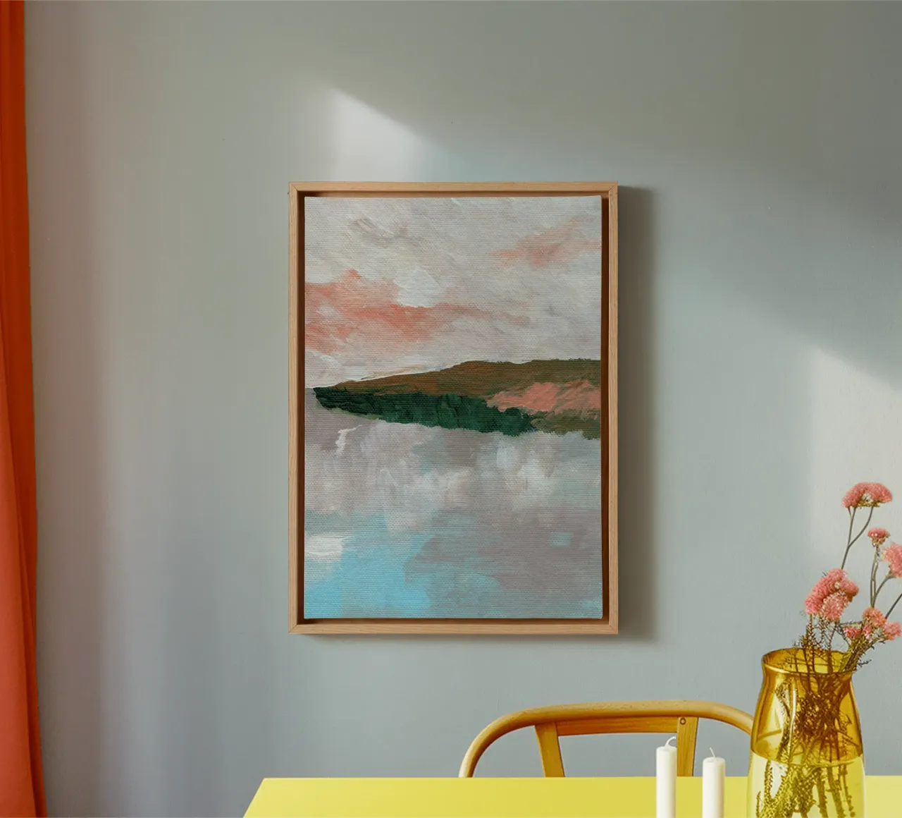 Abstract seaside view canvas by Nikita Jariwala