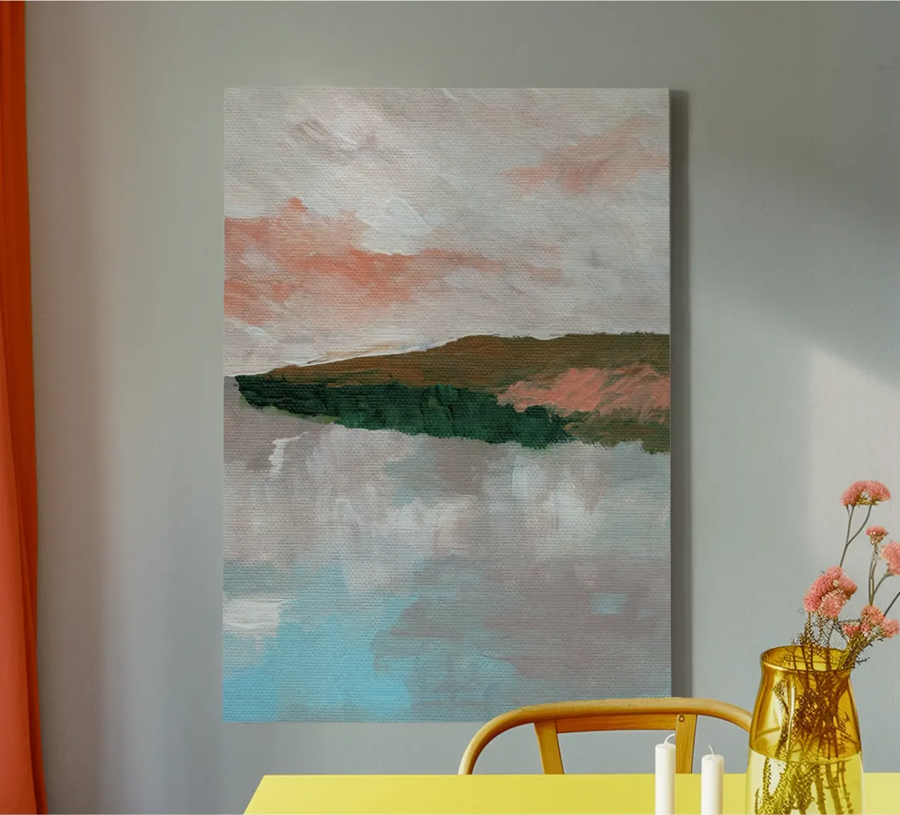 Abstract seaside view canvas by Nikita Jariwala