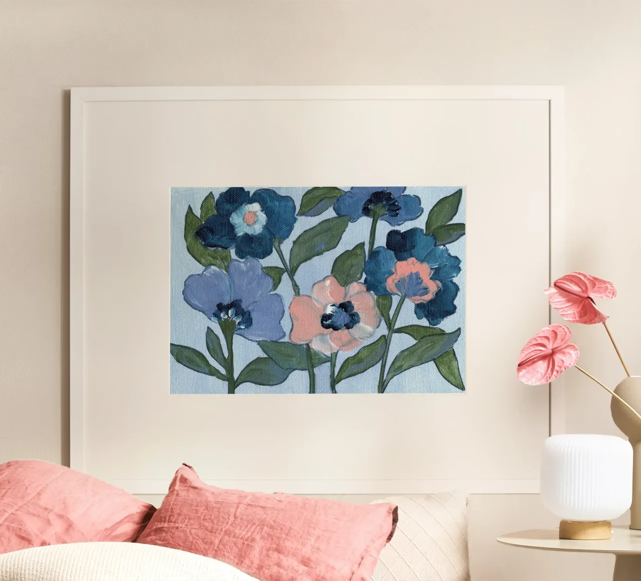 Vibrante composizione floreale poster con telaio in plastica da Nikita Jariwala