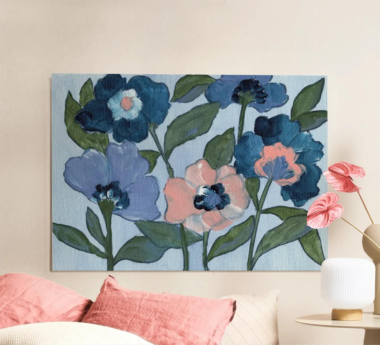 Vibrante composizione floreale poster con telaio in plastica da Nikita Jariwala