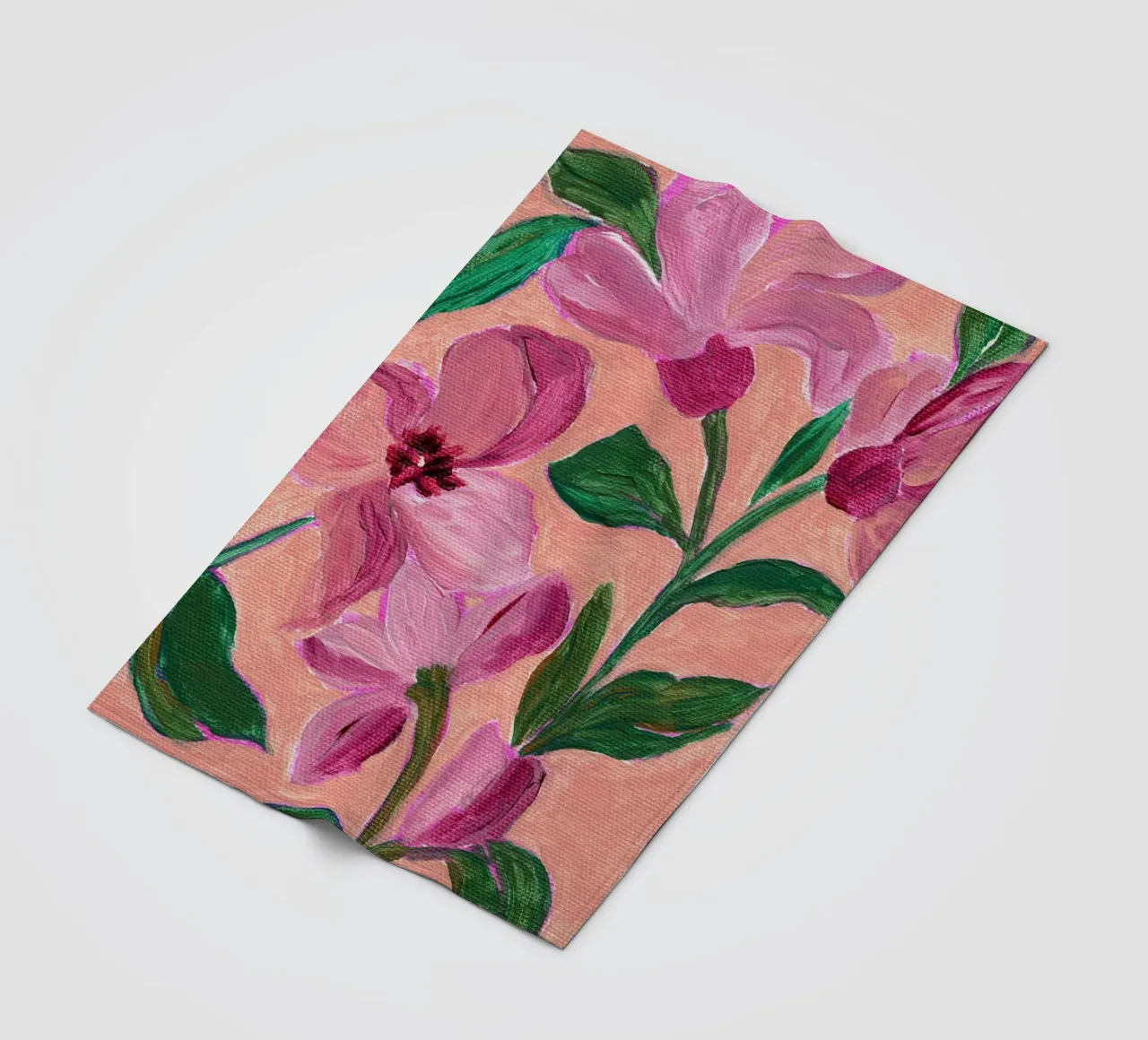 Fiori rosa con foglie verdi in grassetto coperta in pile da Nikita Jariwala