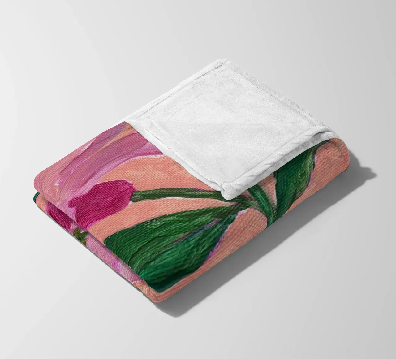 Fiori rosa con foglie verdi in grassetto coperta in pile da Nikita Jariwala