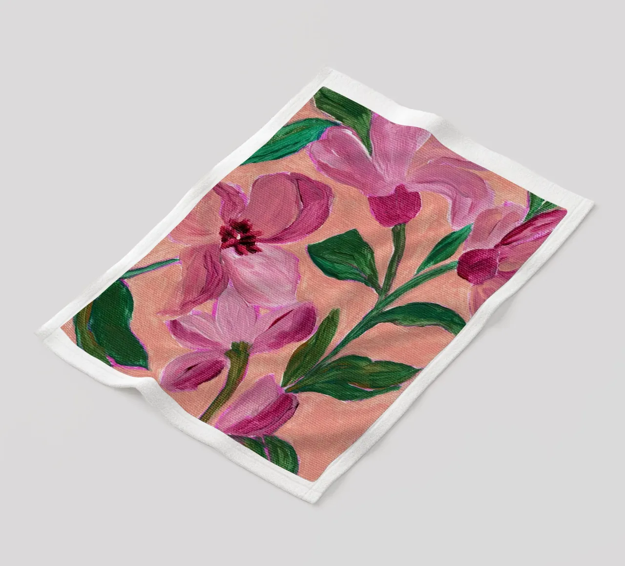 Fiori rosa con foglie verdi in grassetto coperta in pile da Nikita Jariwala