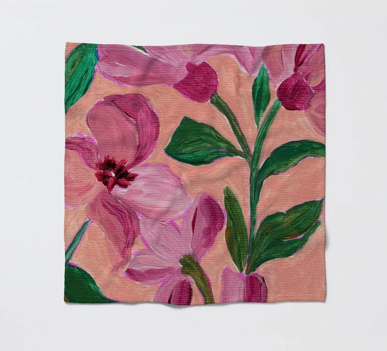 Fiori rosa con foglie verdi in grassetto coperta in pile da Nikita Jariwala