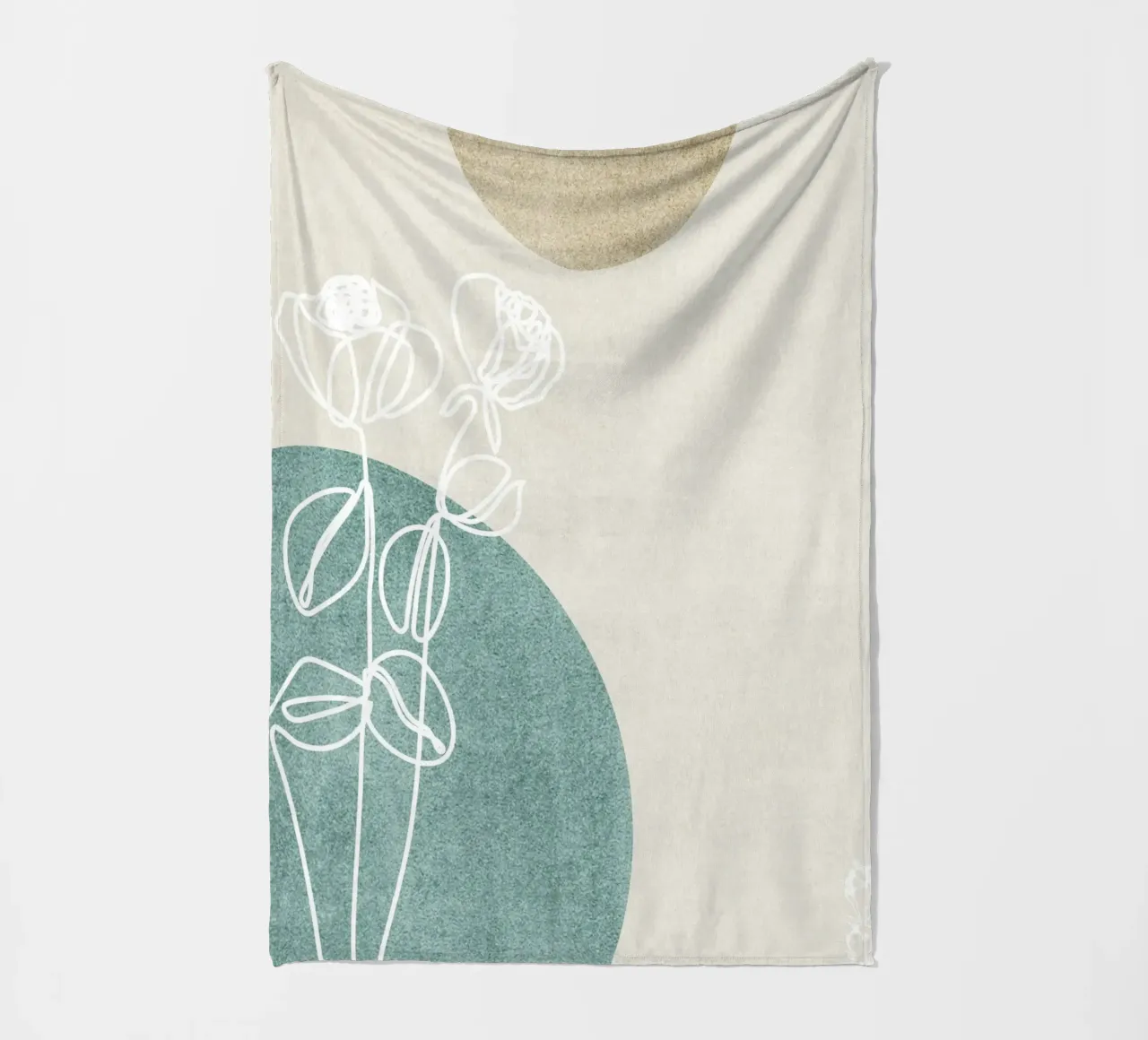 abstract art white lines coperta in pile da vintageshop