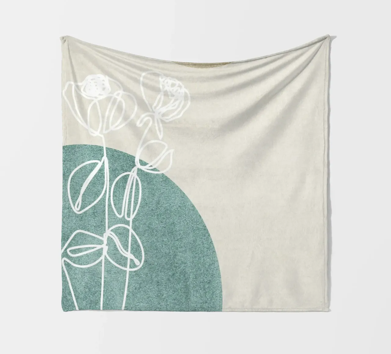 abstract art white lines coperta in pile da vintageshop
