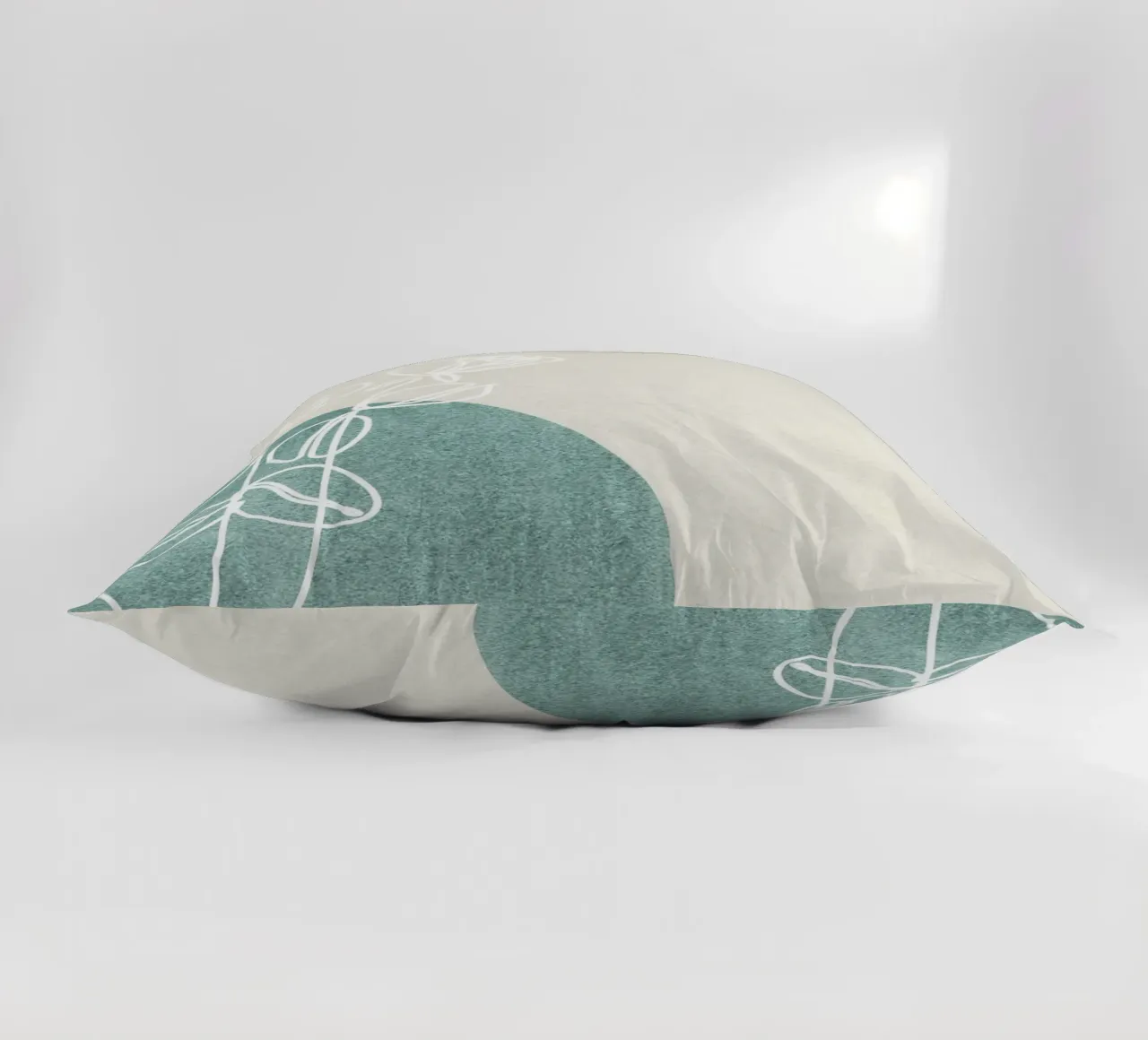 abstract art white lines cuscino da vintageshop