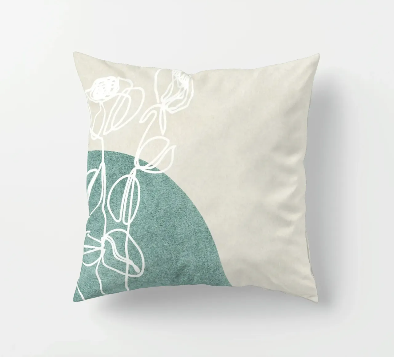 abstract art white lines cuscino da vintageshop