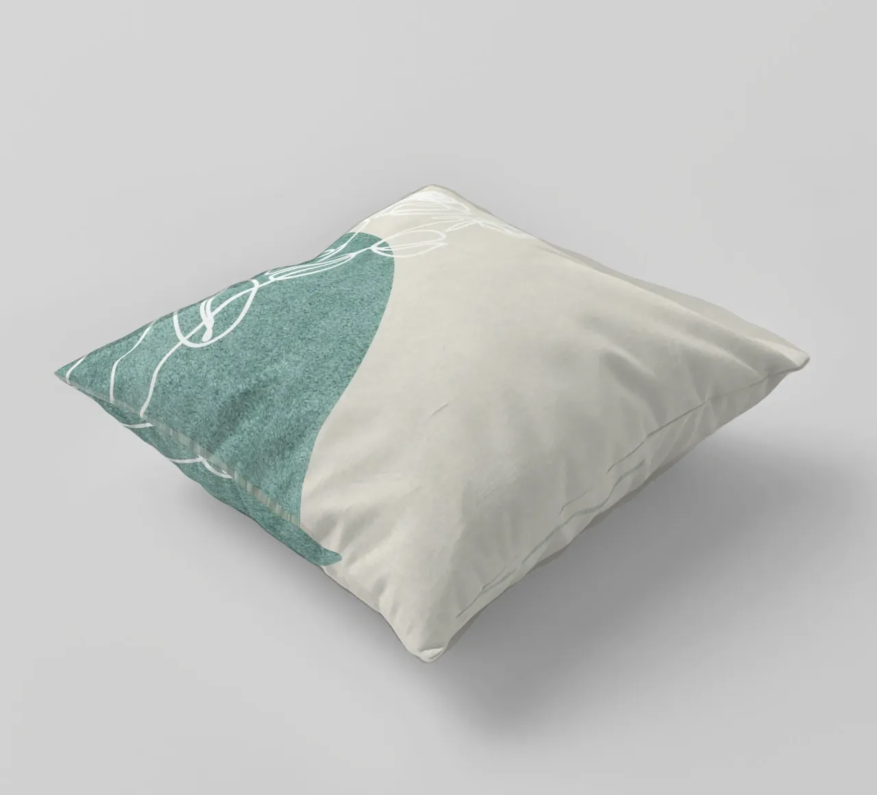 abstract art white lines cuscino da vintageshop