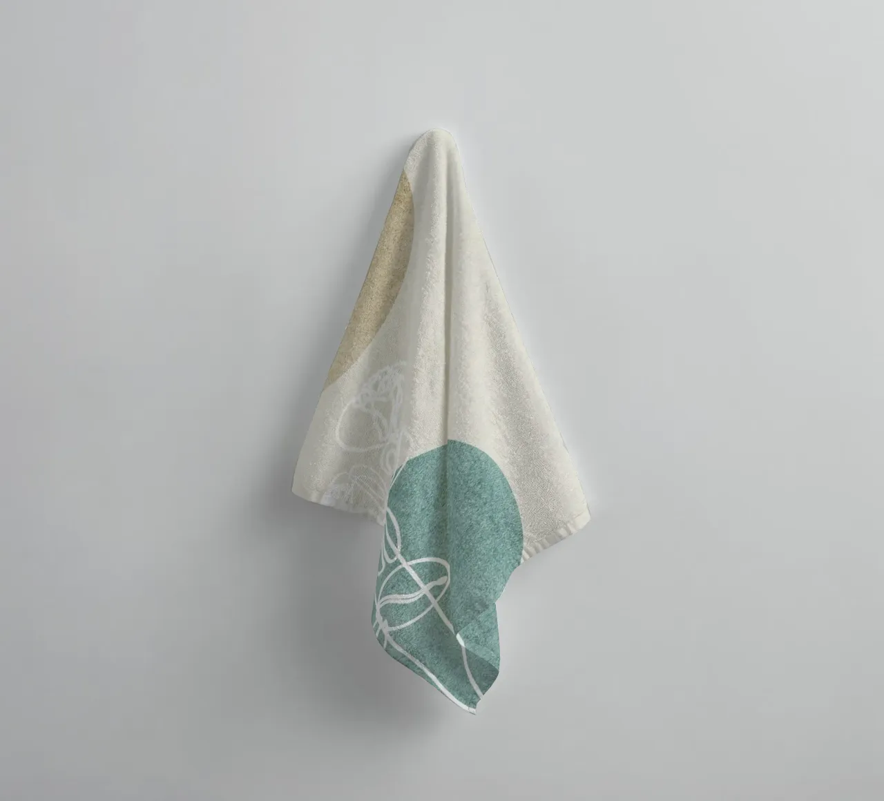 abstract art white lines towel by vintageshop