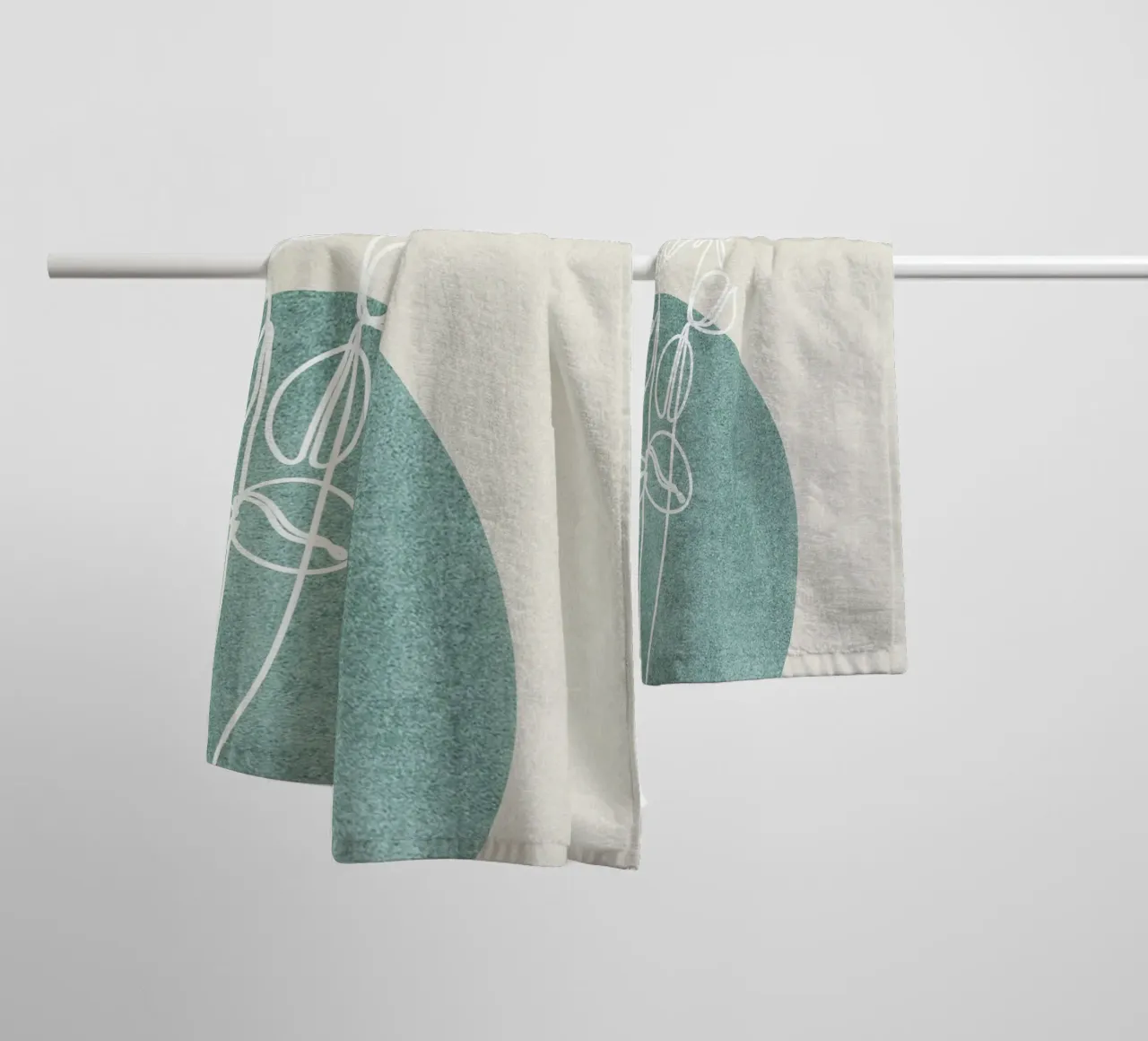 abstract art white lines towel by vintageshop