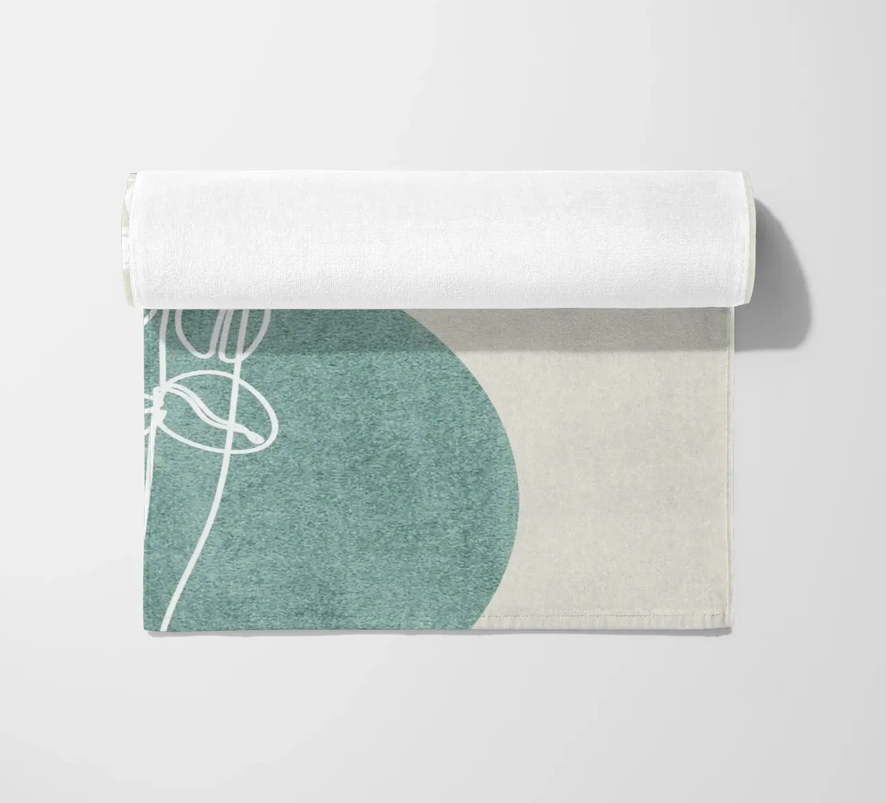 abstract art white lines telo mare da vintageshop