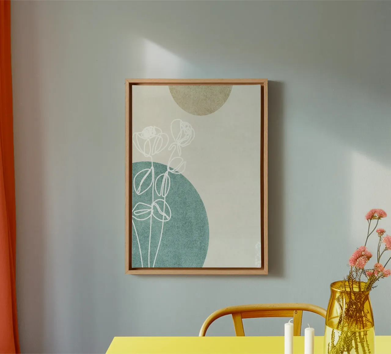abstract art white lines tela con Cornice a cassetta da vintageshop