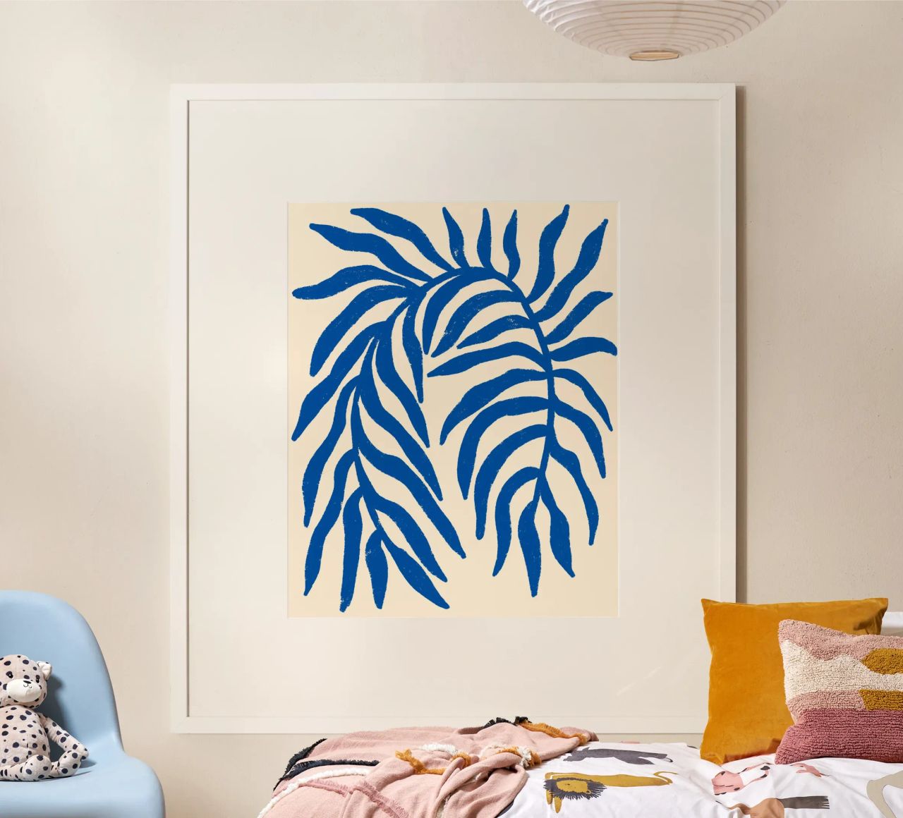 Blaue Silhouette Strukturierter Zweig Poster von Angela Minca