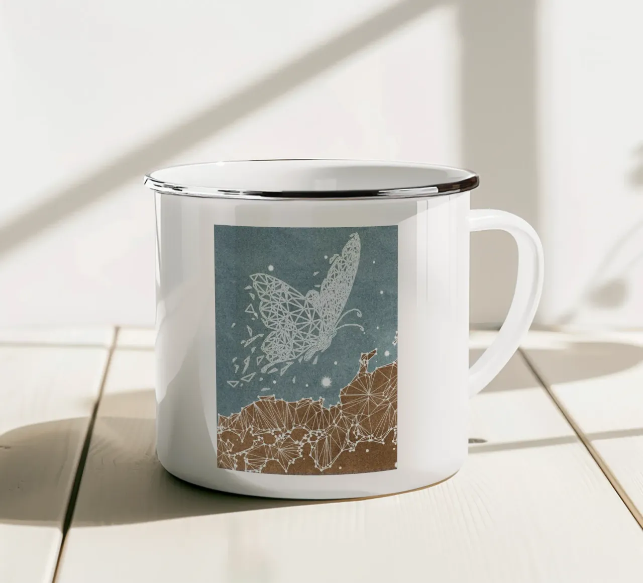 abstract art butterfly tazza in smalto da vintageshop