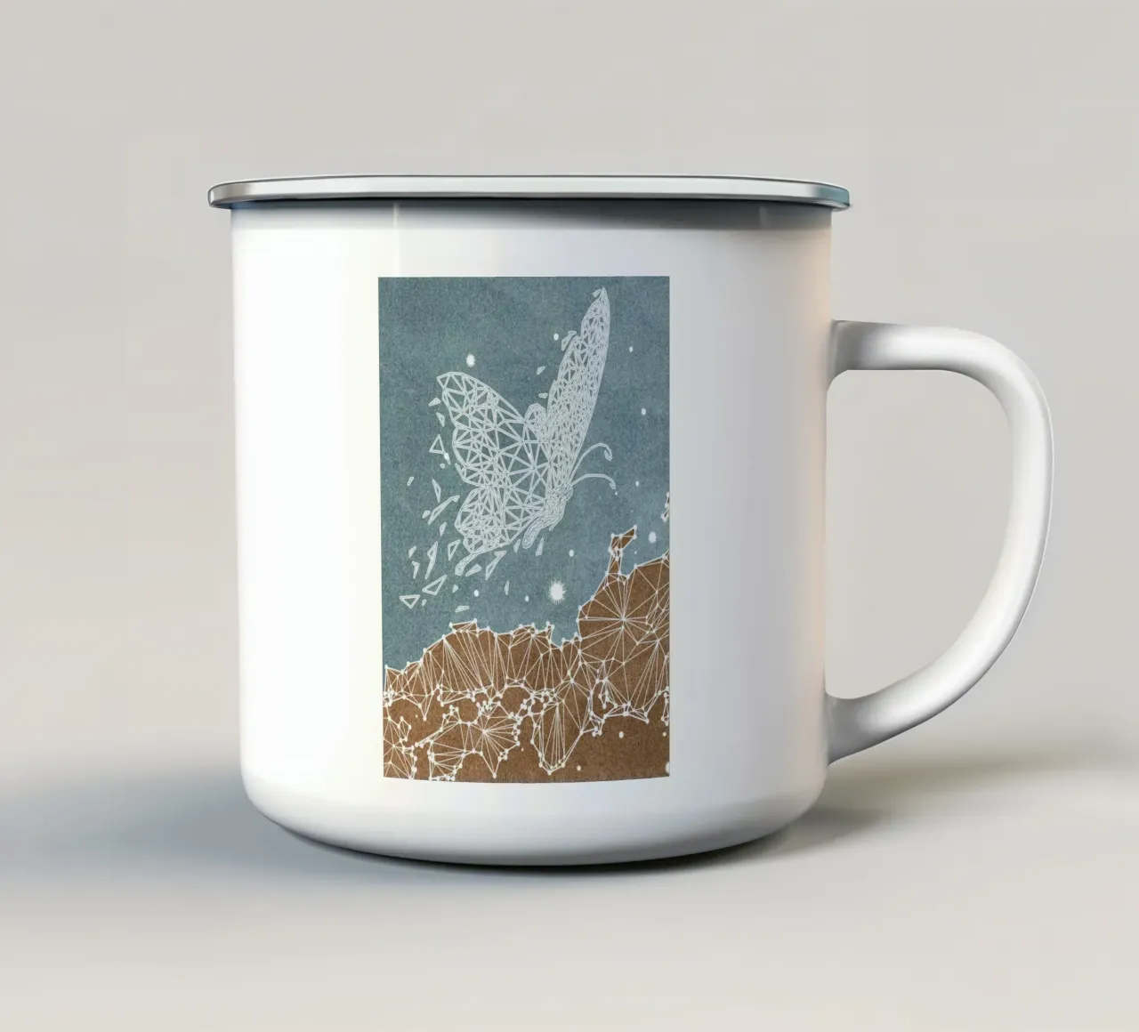 abstract art butterfly tazza in smalto da vintageshop