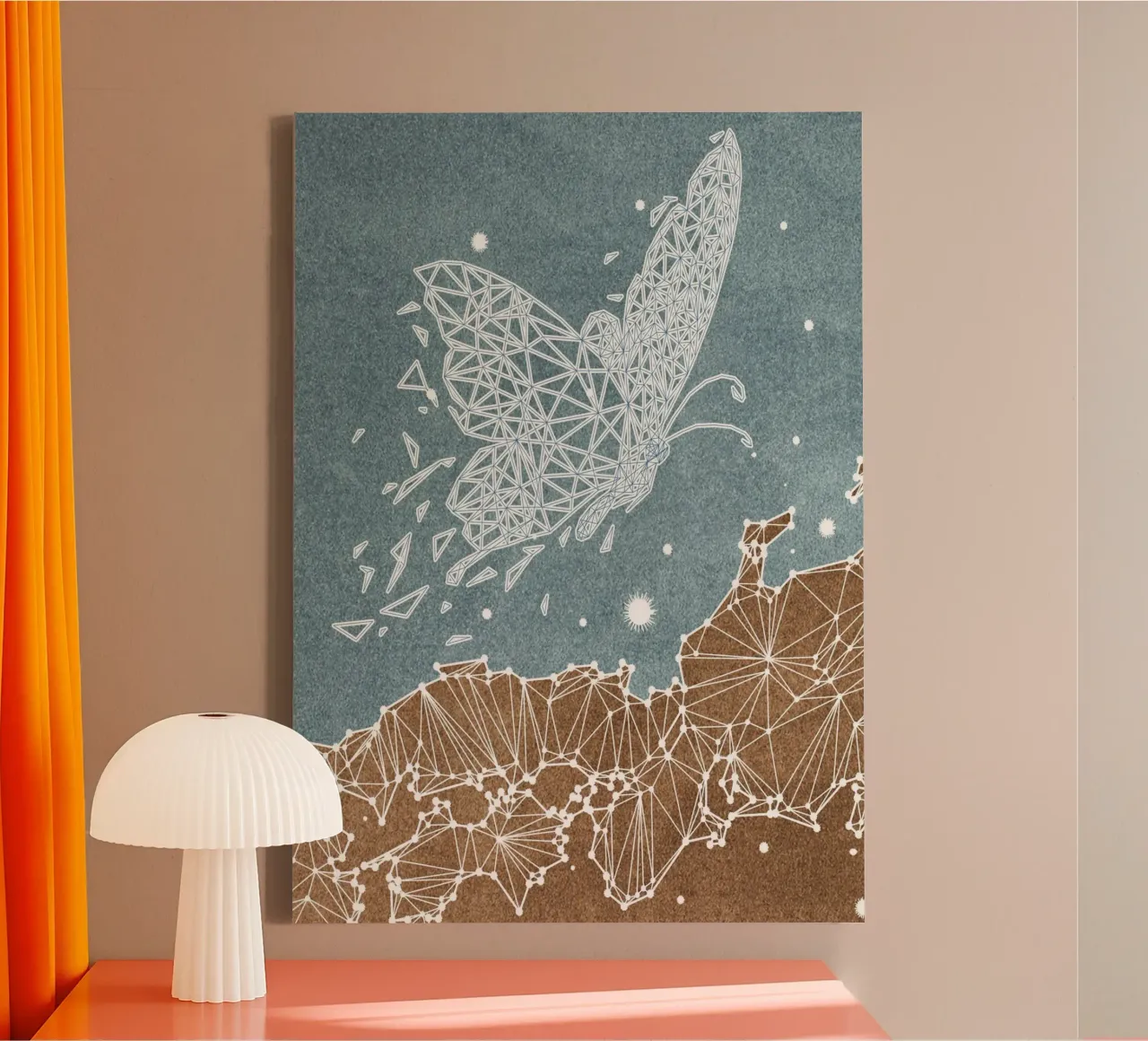 abstract art butterfly Leinwand mit Schattenfugenrahmen von vintageshop