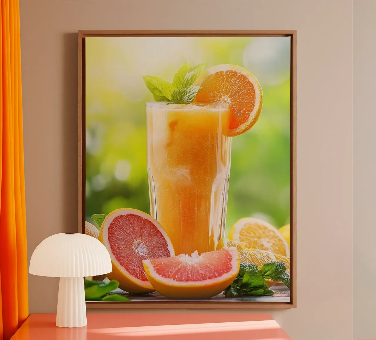 Healthy Sip canvas with Floater frame by PhotoVibe Decor