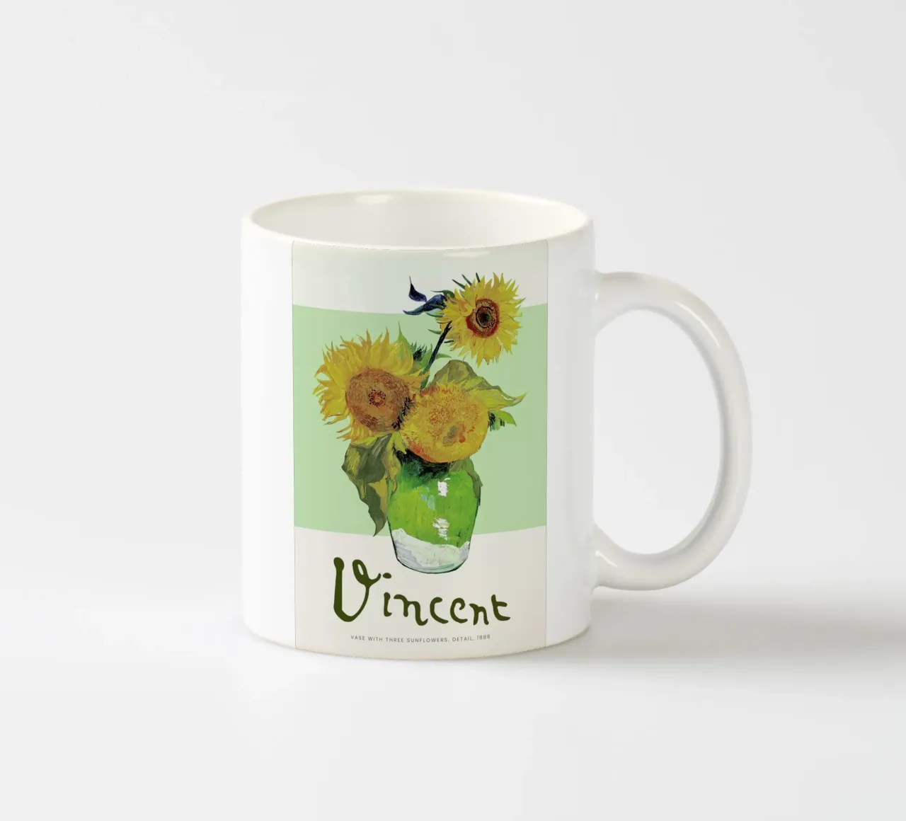 Signed, Vincent – Vase with Three Sunflowers tazza in ceramica da Vintage by JUNIQE