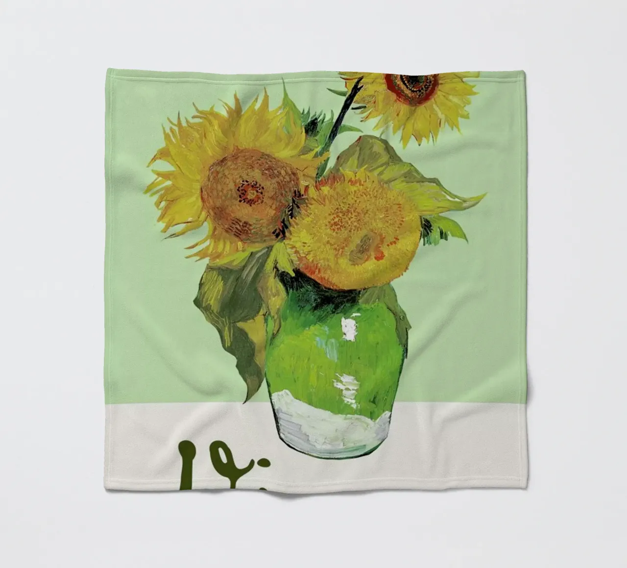 Signed, Vincent – Vase with Three Sunflowers coperta in pile da Vintage by JUNIQE