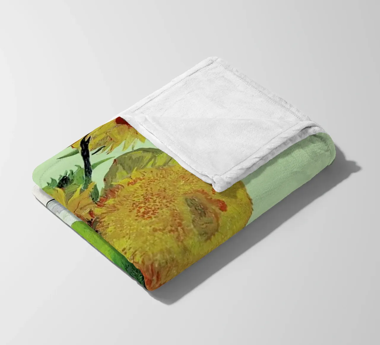 Signed, Vincent – Vase with Three Sunflowers coperta in pile da Vintage by JUNIQE