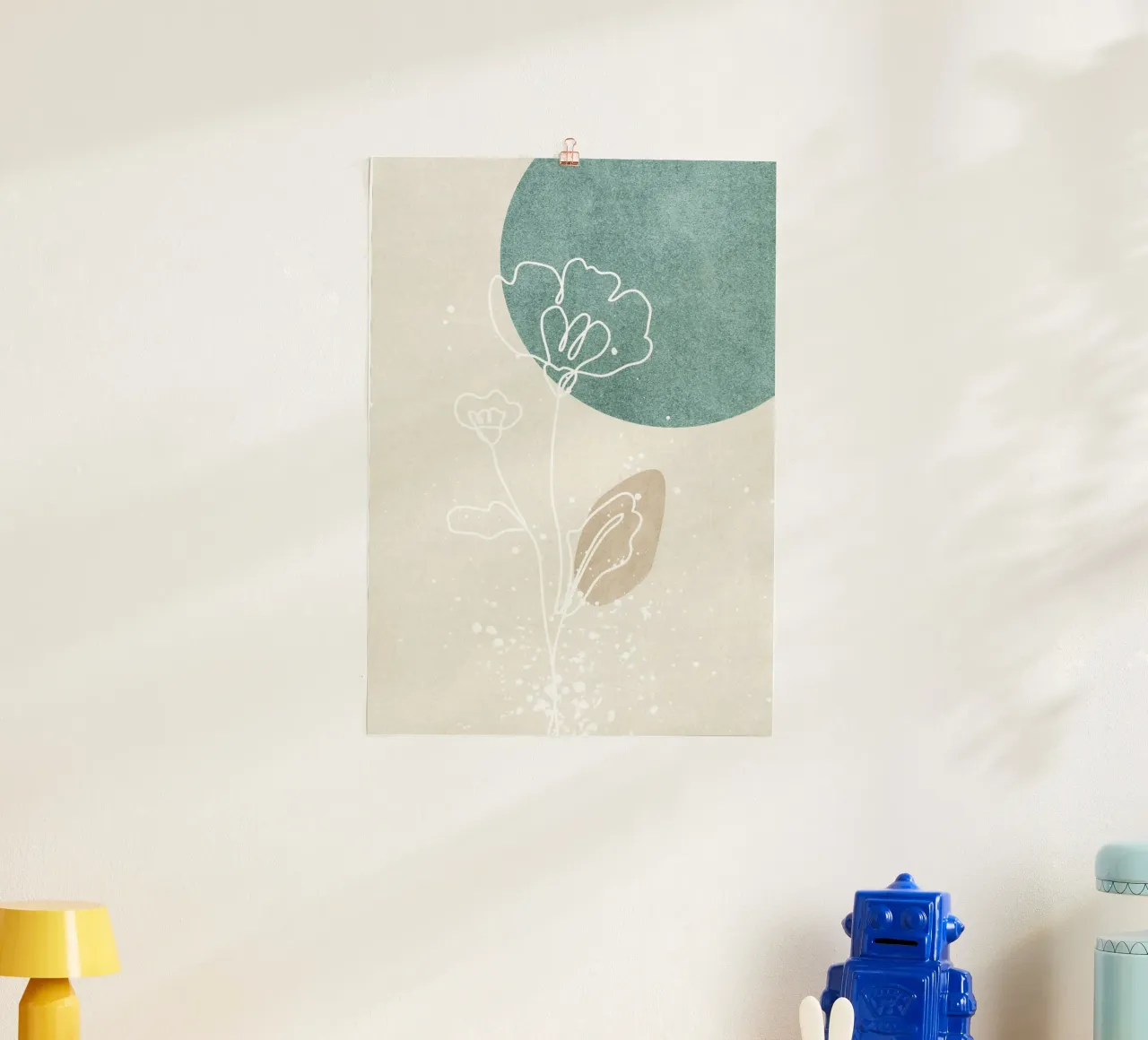 abstract art flowers poster con telaio in plastica da vintageshop