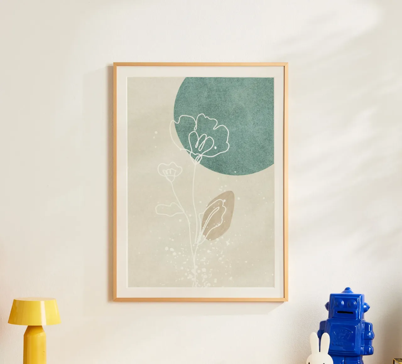 abstract art flowers poster con telaio in plastica da vintageshop