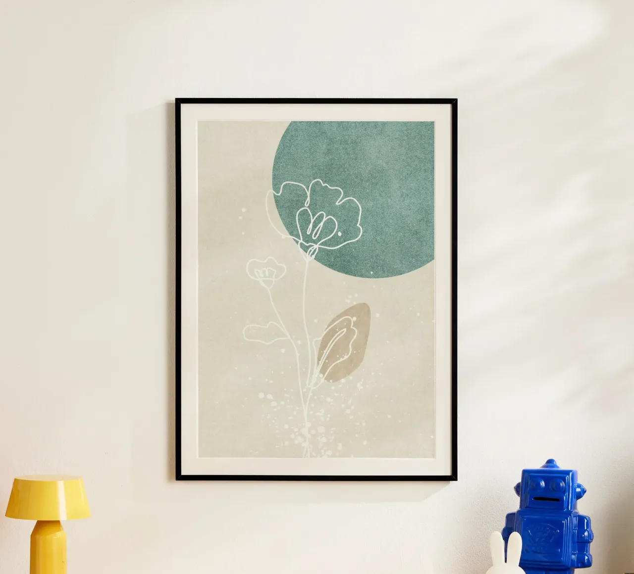 abstract art flowers poster con telaio in plastica da vintageshop