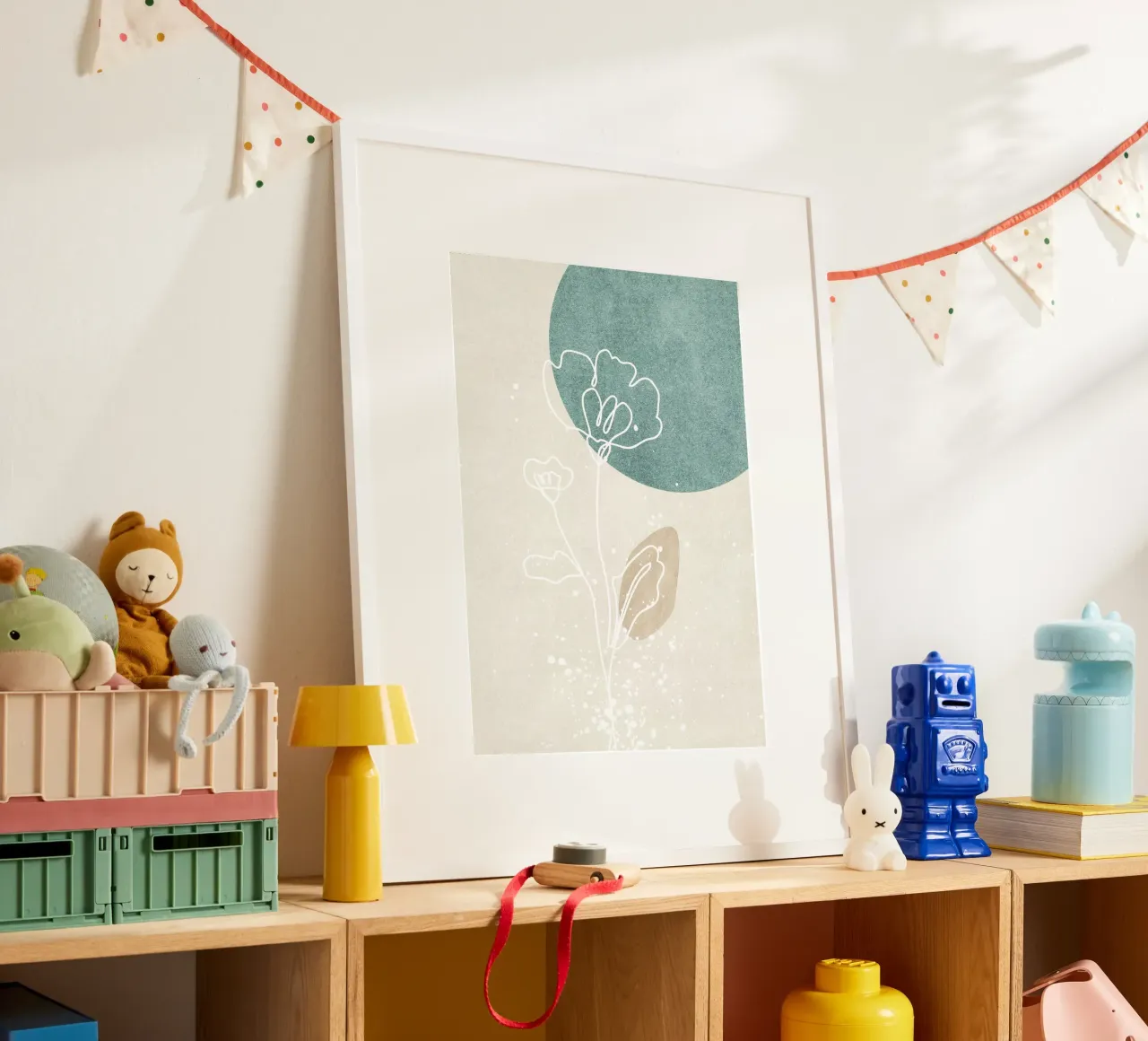 abstract art flowers poster con telaio in plastica da vintageshop