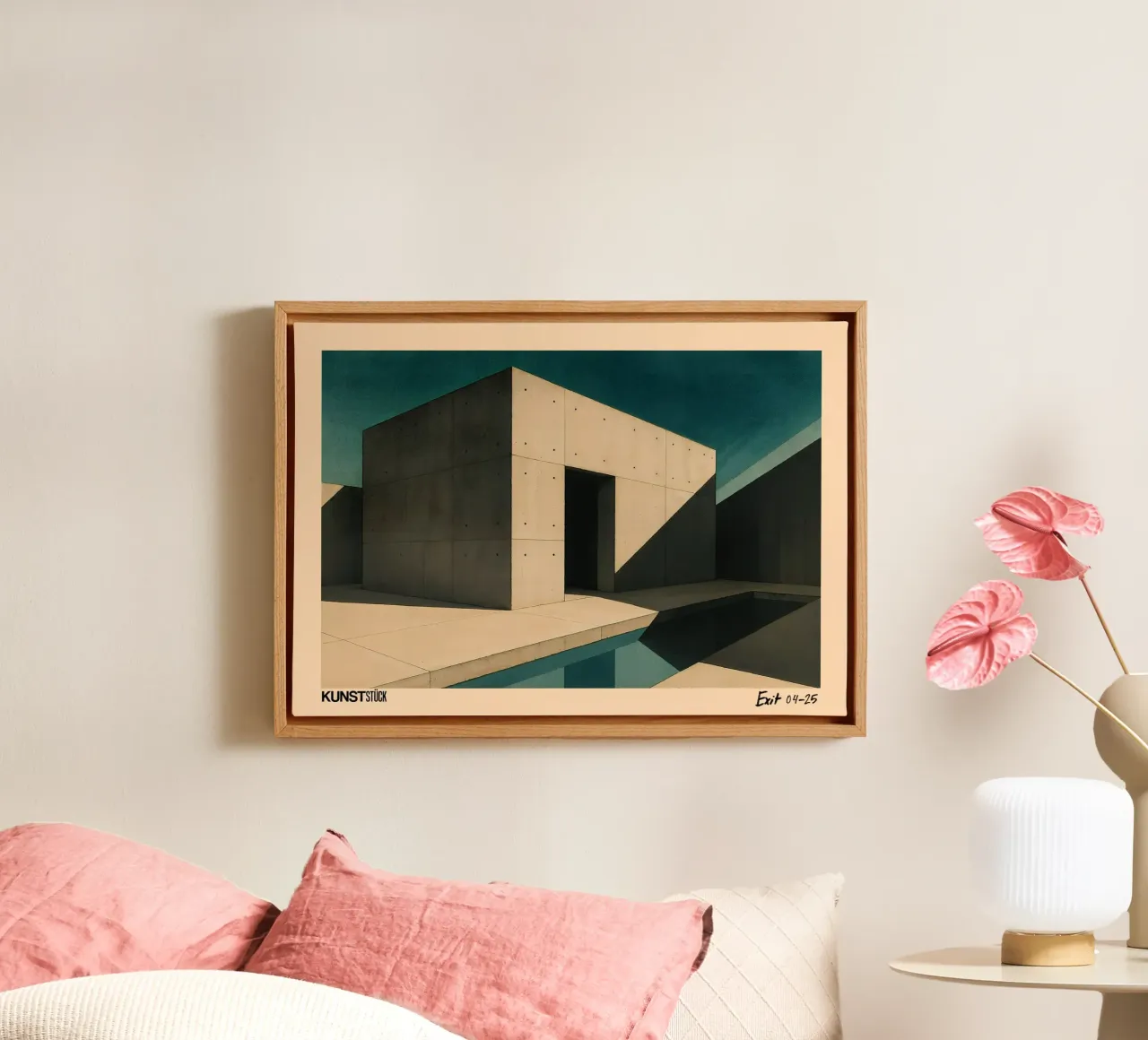 Brutalist Silence canvas with Floater frame by KUNSTstück