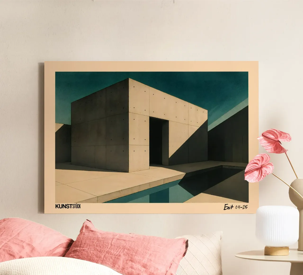 Brutalist Silence canvas with Floater frame by KUNSTstück