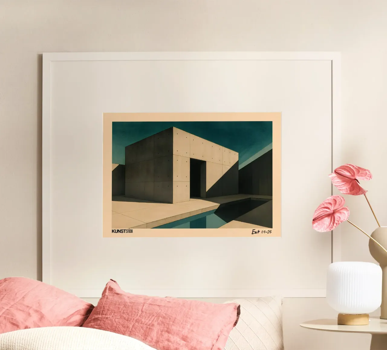Silenzio brutalista poster con telaio in legno da KUNSTstück