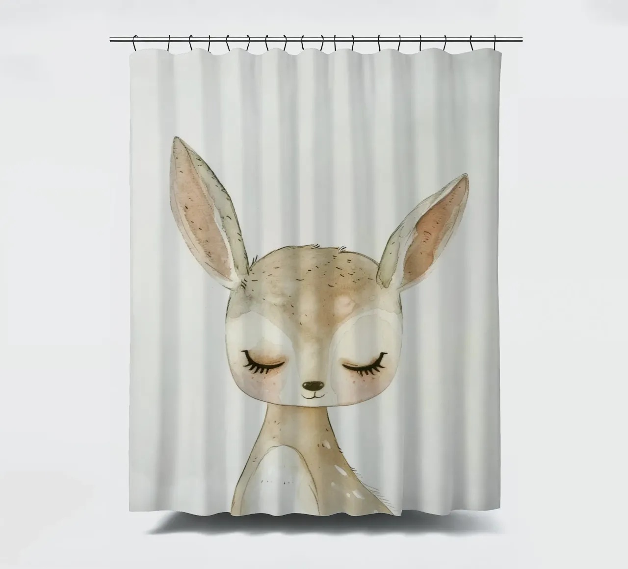 Watercolor Painting of a young deer shower curtain by DesignDoodle